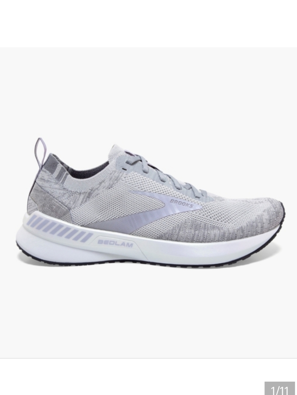 Brooks Bedlam 3 Oyster Purple Heather Grey Atheltic Running Walking Shoes 10